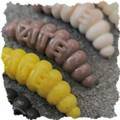 Mighty Mag Natur Mix Knoblauch 2,8 cm Bienenmaden Forellenköder 12 Stück - Flexibel einsetzbar