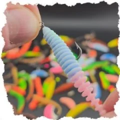 Wiggle Worm Gummiköder Forelle Neon Mix Käse Aroma 5,5 cm 10 Stück - Maximal beweglich