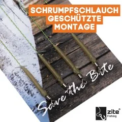 Zite Fishing Karpfen-Rigs Größe 6 Vorfach Set Gebunden 4 Stück - Langlebiger Schrumpfschlauch