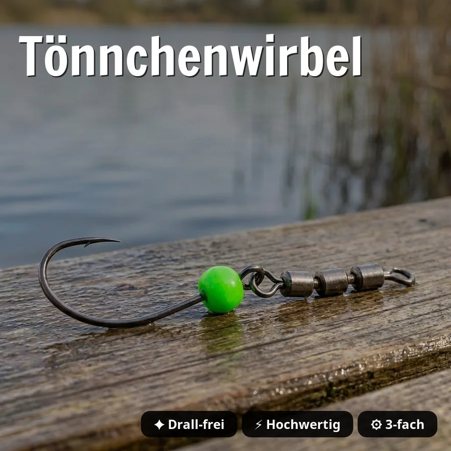 Zite Fishing Tungsten RotateRig Hooks Gr. 4 – Rotationshaken mit Tungstenperle & Tönnchenwirbel für Forelle - Tönnchenwirbel