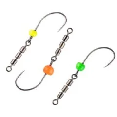 Rotate-Rig Haken Box 15-tlg. - Rotorhaken Forellenangeln Gr. 4-6 + Tungsten Jighaken - Schnurdrall verhindern
