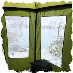 Schirmzelt Set - 250cm Schirmzelt Geschlossen mit Zubehör & Schirmstütze + 10 T-Peg Zeltheringe GRATIS - 3 Fenster für perfekte Übersicht