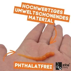 Lil' Viper 4,5 cm 12 Stück Natur Mix Käse Angelköder Gummi Forelle Ultra Light - Umweltschonendes Material