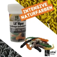 Lil' Viper 4,5 cm 12 Stück Natur Mix Käse Angelköder Gummi Forelle Ultra Light - Natürlicher Lockeffekt
