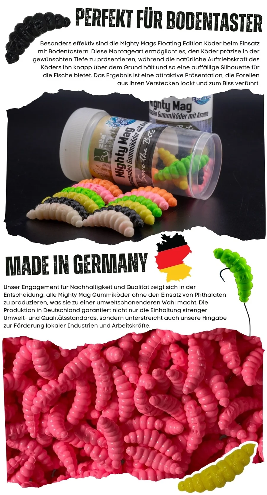 Zite Fishing Mighty Mag Schock Mix Floating Edition Knoblauch 2,8 cm 12 Stück - Detaillierte Übersicht