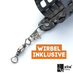 Futterkorb zum Feeder-Angeln Metall und Bleifrei 80 g mit Wirbel Zite Fishing - Mit praktischem Wirbel