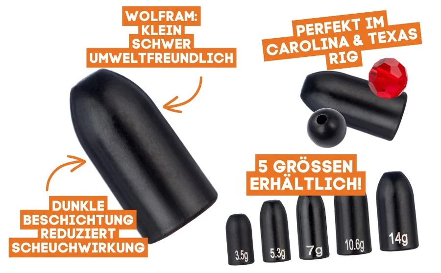 Zite Fishing Tungsten Bullet-Gewichte 2 x 10,6g - Detaillierte Übersicht