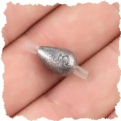 Zite Fishing Tropfenblei Sortiment 40 Stück 1-5g Angelgewicht in Spendierbox zum Grundangeln - Silikon-Innenrohr für einfache Montage