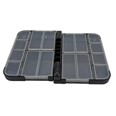 Zite Fishing Pocket Sorting Box Schwarz Tacklebox 13,2 x 9,7 x 3,4 cm 16 Fächern einzeln verschließbar - Optimale Aufbewahrung für Kleinteile