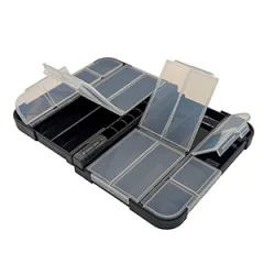 Zite Fishing Pocket Sorting Box Schwarz Tacklebox 13,2 x 9,7 x 3,4 cm 16 Fächern einzeln verschließbar - Sicher verschließbare Innenfächer