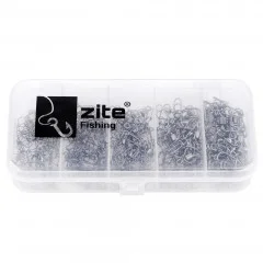 Zite Fishing Sicherheitswirbel Sortiment - 150 Angelwirbel in Box - In praktischer Box