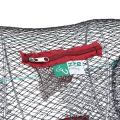 Köderfischreuse Rund 30x60cm mit Futterbeutel und Reißverschluss von Zite Fishing - Stabil und Hochwertig!
