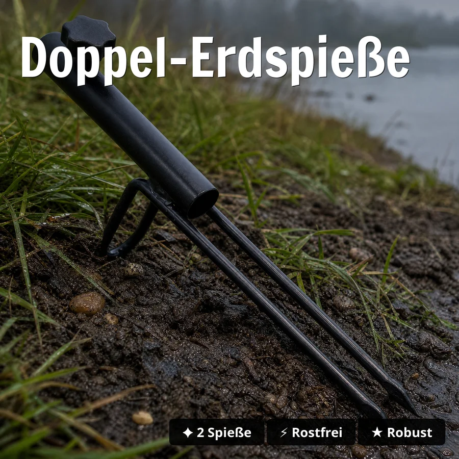 Zite Fishing Schirmstütze für Angelschirm - Doppel-Erdspieße