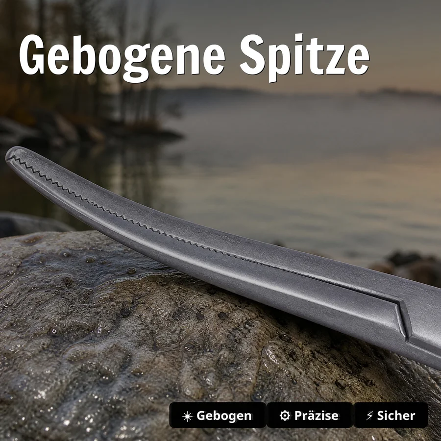 Zite Fishing Hakenlöser Zange Gebogen 18cm als Angelwerkzeug - Gebogene Spitze