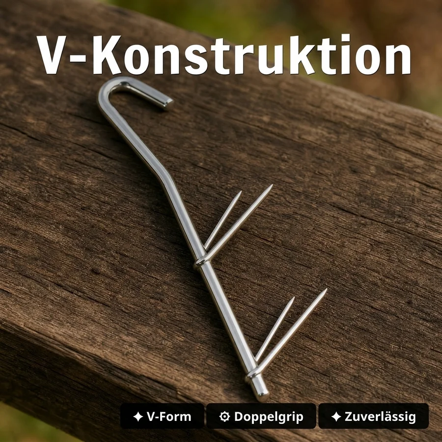 Zite Fishing V-Räucherhaken Set 6 Stück - V-Haken-Konstruktion