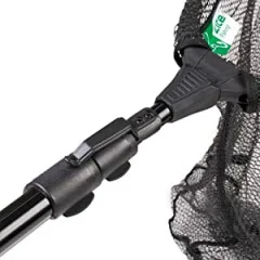 Kescher Gummiert Schwarz mit Easy-Teleskopfunktion 2,40m Zite Fishing - Stabiler Kunststoff-Klappverschluss