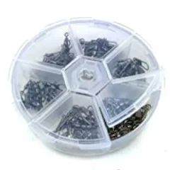 Zite Fishing Dreifachwirbel Sbirolino Wirbel Set 60 Stück in Box - Praktische Tacklebox