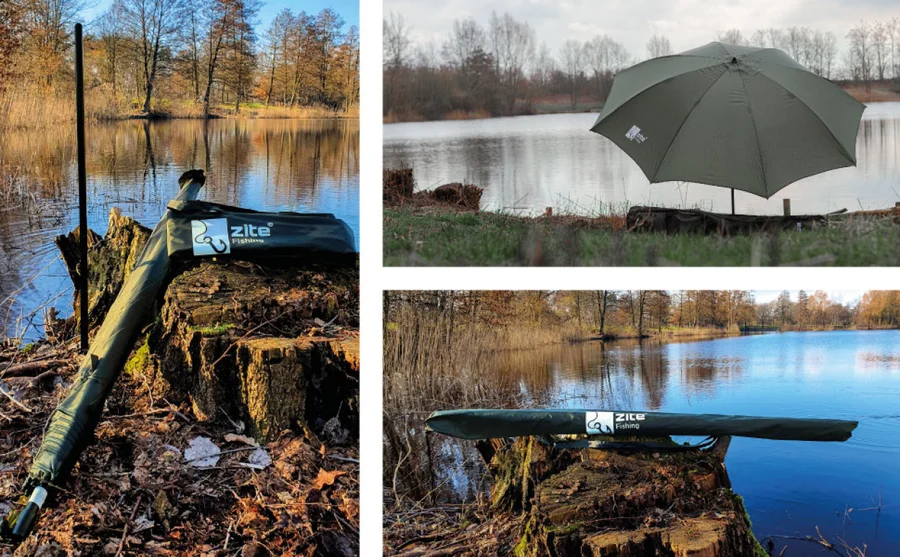 Großer Angelschirm 2,50m Stabiles 210D Material Zite Fishing - Unser Angelschirm im Outdoor-Einsatz