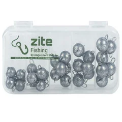 Zite Fishing Cheburashka Blei Jighead Set 30 Stück Box 6-14g - Praktische Sortierbox