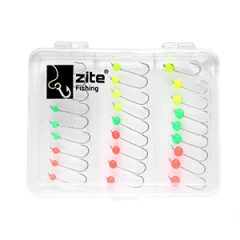 Zite Fishing Tungsten Jighead Set 27 Stück 0,3-1,2g Neon - Praktische Kunststoffbox