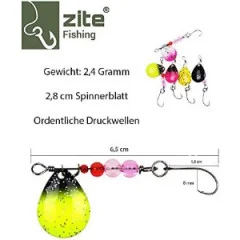 Zite Fishing Neon Forellenspinner Set Ultra Light 2,4g in Box - Gewicht: nur 2,4 g