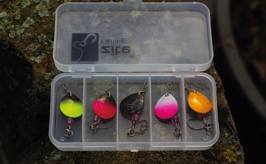 Zite Fishing Neon Forellenspinner Set Ultra Light 2,4g in Box - Unsere Forellenköder im Outdoor Einsatz