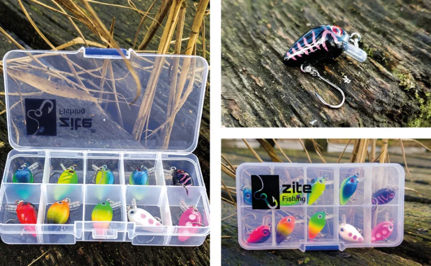 Zite Fishing Neon Mini-Wobbler Set 10 Stück UV-Aktiv in Köderbox - Unsere Mini-Wobbler im Outdoor-Einsatz