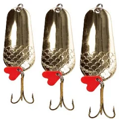 Löffelblinker Set zum Raubfisch Angeln Gold 16-34g 3-teilig Zite Fishing - Gewicht