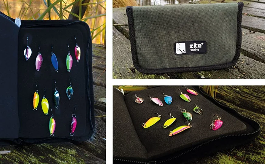 Trout Forellen Spoon Tasche Groß 24x14cm Zite Fishing - Unsere Angelköder-Mappe im Outdoor Einsatz