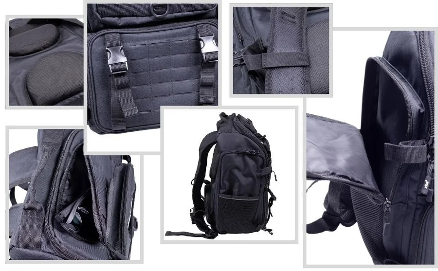 Angelrucksack mit 4 Boxen & Rückenpolster als Spinnfischer Rucksack Schwarz - Detaillierte Übersicht