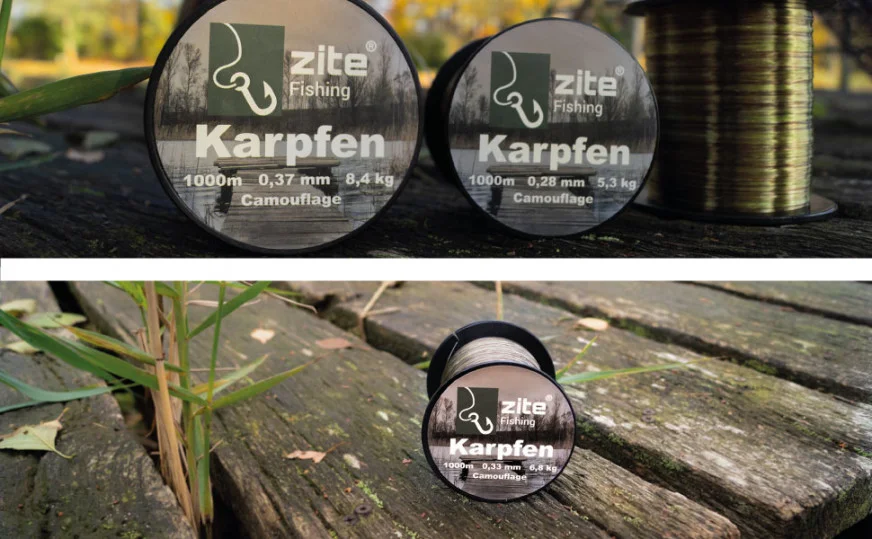 Monofile Karpfenschnur Camouflage 1000m 0,33mm Zite Fishing  - Unsere Karpfenschnur im Outdoor-Einsatz