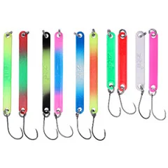 Forellen Stick Spoons UV Aktiv 4-6cm Set 5 Stück in Box Zite Fishing - Beidseitige Lackierung
