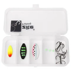 Forellen Inline Spoons Set Neon 2-3,5g mit Köderbox Zite Fishing - Inklusive Kunstköderbox