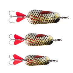 Hechtblinker Set Löffelblinker Hecht Angeln Rotaugen Dekor Zite Fishing - 3 Größen