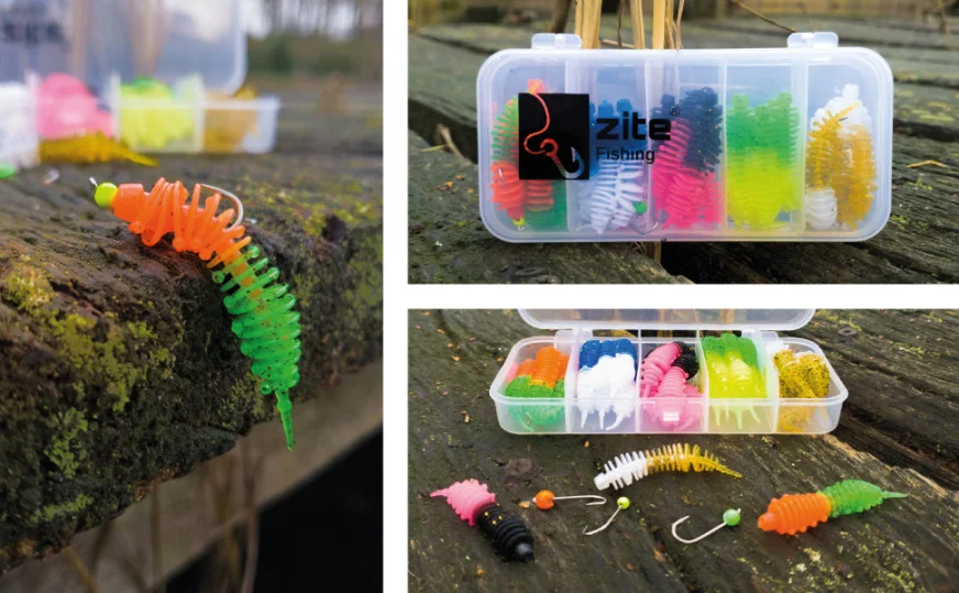 Zite Fishing Gummiwürmer(Lang) mit Tungstenhaken + 10 ml Dosierflasche(Fisch) - Unsere Gummiwürmer im Outdoor-Einsatz