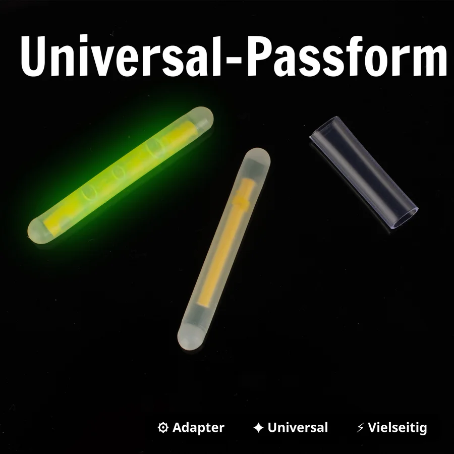 Knicklichter 2er Set – Gelb & Grün – Bis 12h Leuchtdauer – Nachtangeln Posen Bojen Zite Fishing - Universal-Passform