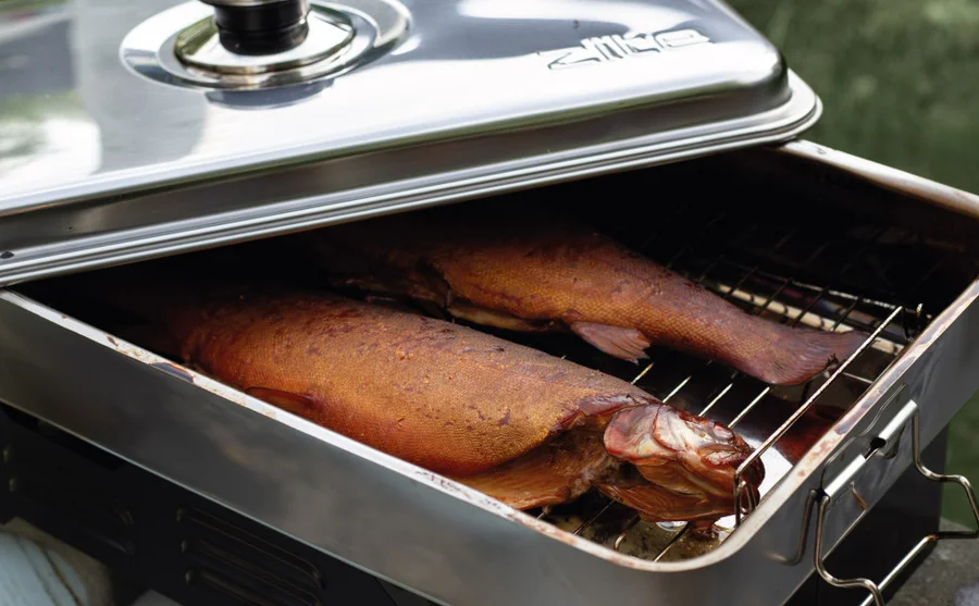 Tischräucherofen mit Thermometer Smoker Fisch Räuchern 42x27x21cm Zite Fishing - Catch & Cook war nie Einfacher