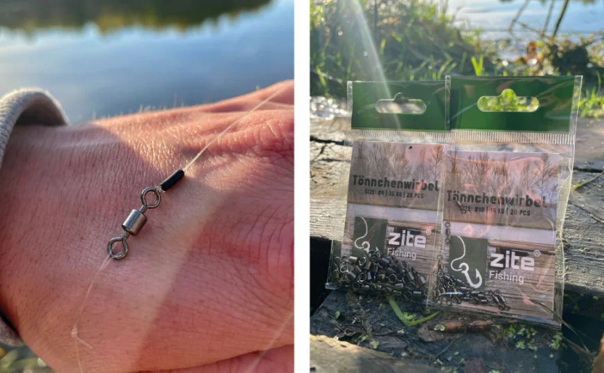 Verbindungswirbel Ton Swivels Spinnwirbel Gr. #10 14kg 20 Stück Zite Fishing  - Unsere Tönnchenwirbel im Outdoor-Einsatz