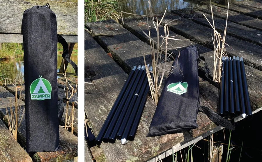 Zamper Aluminium-Zeltstangen zum Zusammenstecken mit Tasche - Unsere Zeltstangen im Outdoor-Einsatz