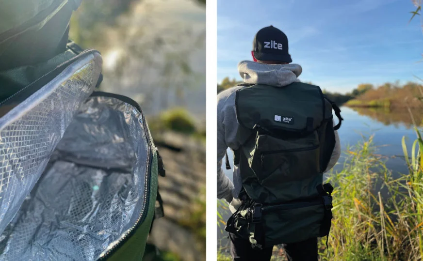Angelrucksack mit abnehmbarem Kühlfach ISO Rucksack Angeln 55cm Zite Fishing - Unser Angelrucksack im Outdoor-Einsatz