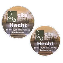 Hecht Angelschnur Monofil Nylonschnur 0,35mm 550m Grün Zite Fishing - Vielseitig Einsetzbar