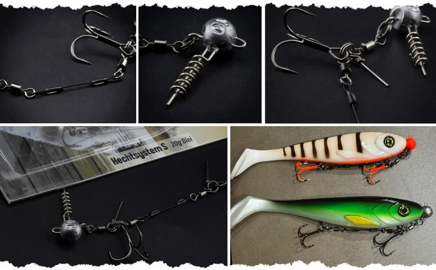 Zite Fishing Hecht Gummifisch-System L 13cm Blei 15g - ideal für Hechtköder 21-26 cm - Unsere Gummifisch-Systeme im Outdoor-Einsatz