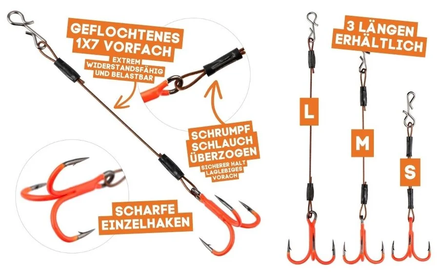 Zite Fishing UV Angsthaken System 5,5cm Drillings-System S Raubfischangeln Fertigmontage  - Detaillierte Übersicht