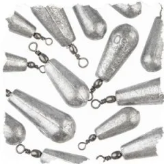 Zite Fishing Tropfenblei Set 25-60g 14 STK Birnenblei Sortiment Angelgewichte Grundangeln - Fünf Gewichtsstufen für gezielte Anwendung