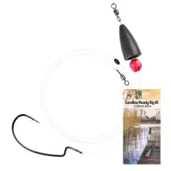 Zite Fishing Carolina Ready Rig #2/0 Offset Haken mit 14g Bullet-Blei 80cm fertige Raubfisch-Montage - Sofort einsatzbereit
