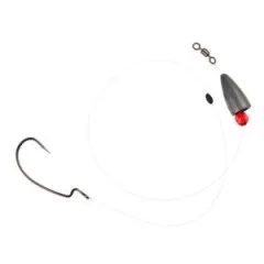Zite Fishing Texas Ready Rig #2/0 Offset Hook, 14g Tungsten Angelgewicht & 30cm Fluorocarbon-Vorfachmaterial - Angelfertig vormontiert