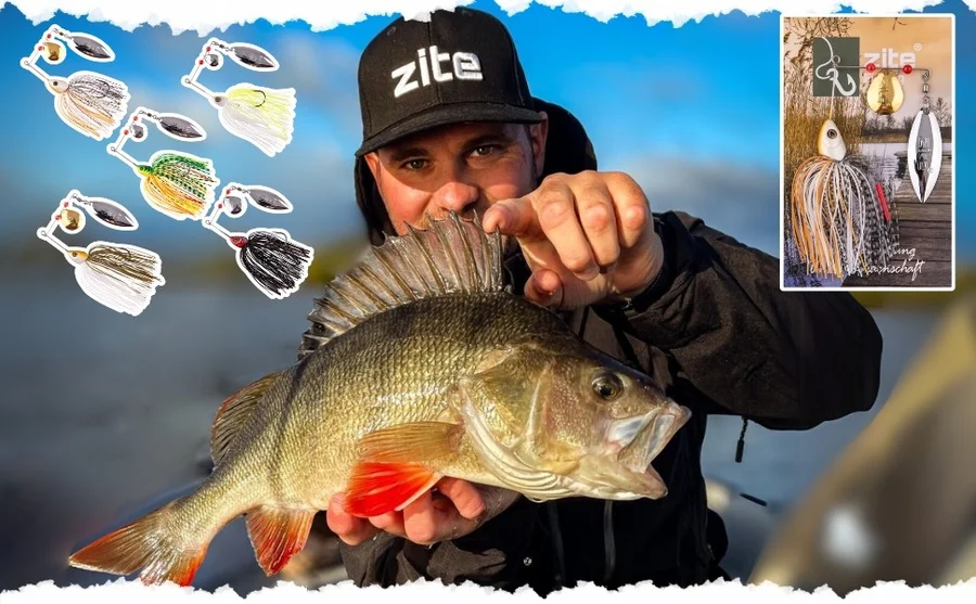 Inzite Rotator Set 10-21g 5 STK Spinnerbaits mit Doppelspinnerblatt & Fransen - Unsere Spinnerbaits im Outdoor-Einsatz