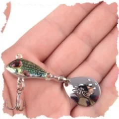 Spin Jigs Sortiment 5-15g 3D Natur Jigspinner Barsch Zander Köder mit Köderbox - Robuste Bauweise maximale Reize bei jedem Wurf