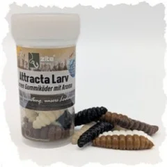 Attracta Larv Forellenköder Natur Mix Knoblauch Aroma Floating Edition 3,5 cm 8 St. Gummiköder - Dezente Naturfarben
