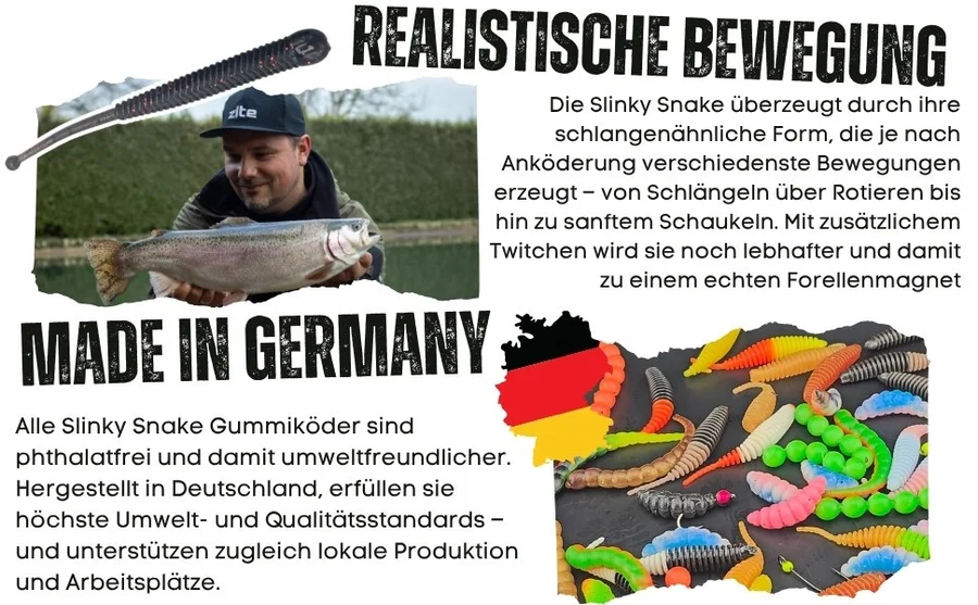 Zite Fishing Slinky Snake Natur Mix Knoblauch 8 cm 8 St. Schlangenförmig Gummi - Detaillierte Übersicht